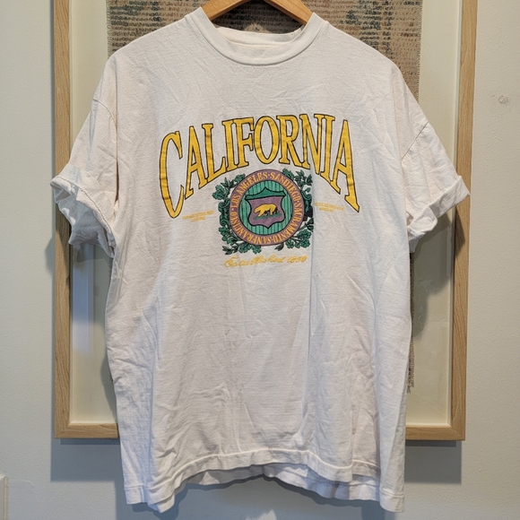 Awesome Vintage tee California Graphic Oversized single stitch Shirt 90s t-shirt - Picture 2 of 7